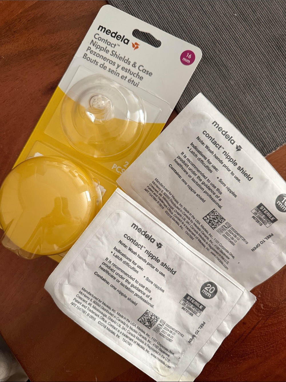 Medela Clear Silicone Nipple Shields with Yellow Storage Case
